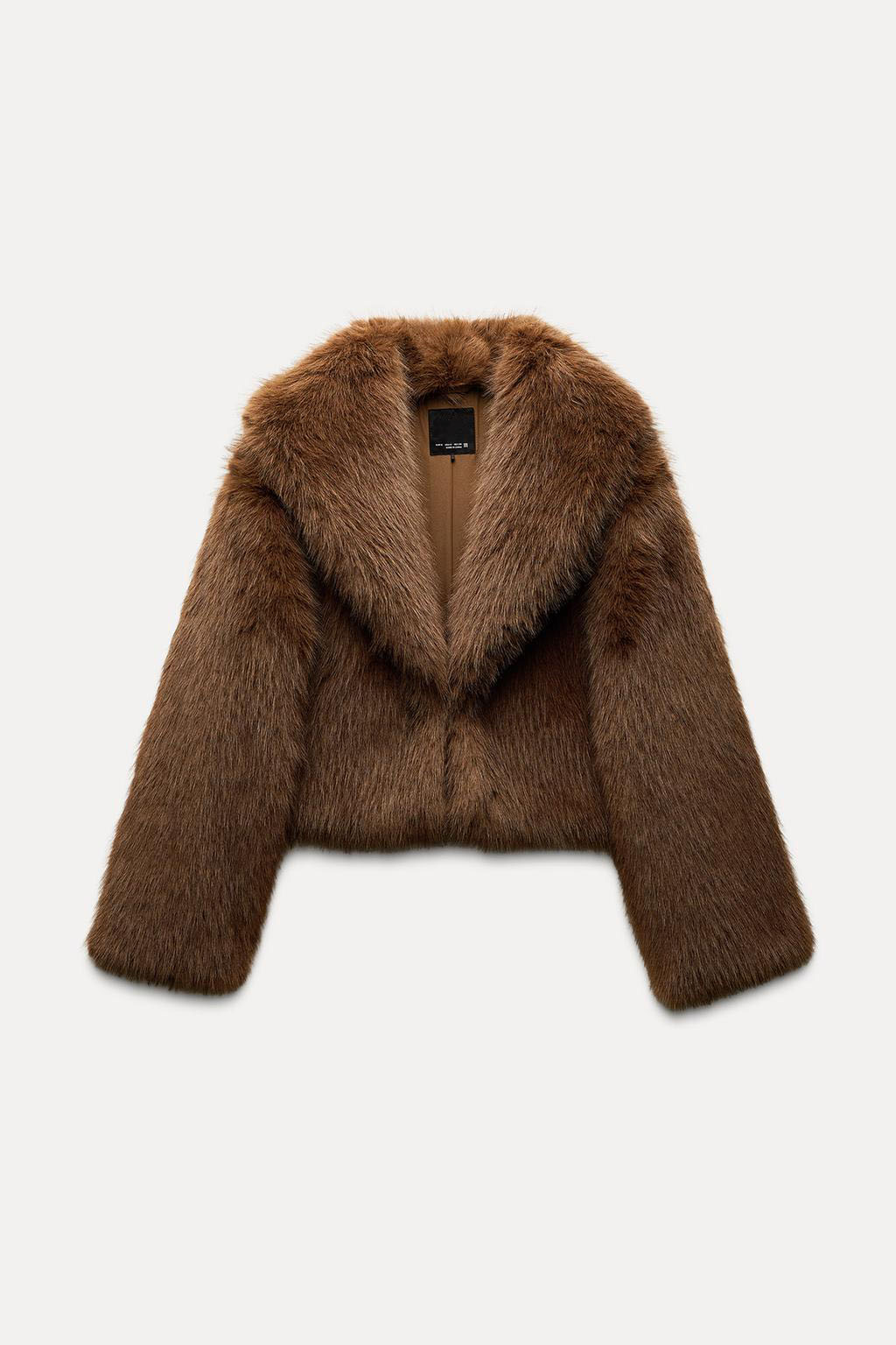 FAUX FUR COAT - BROWN